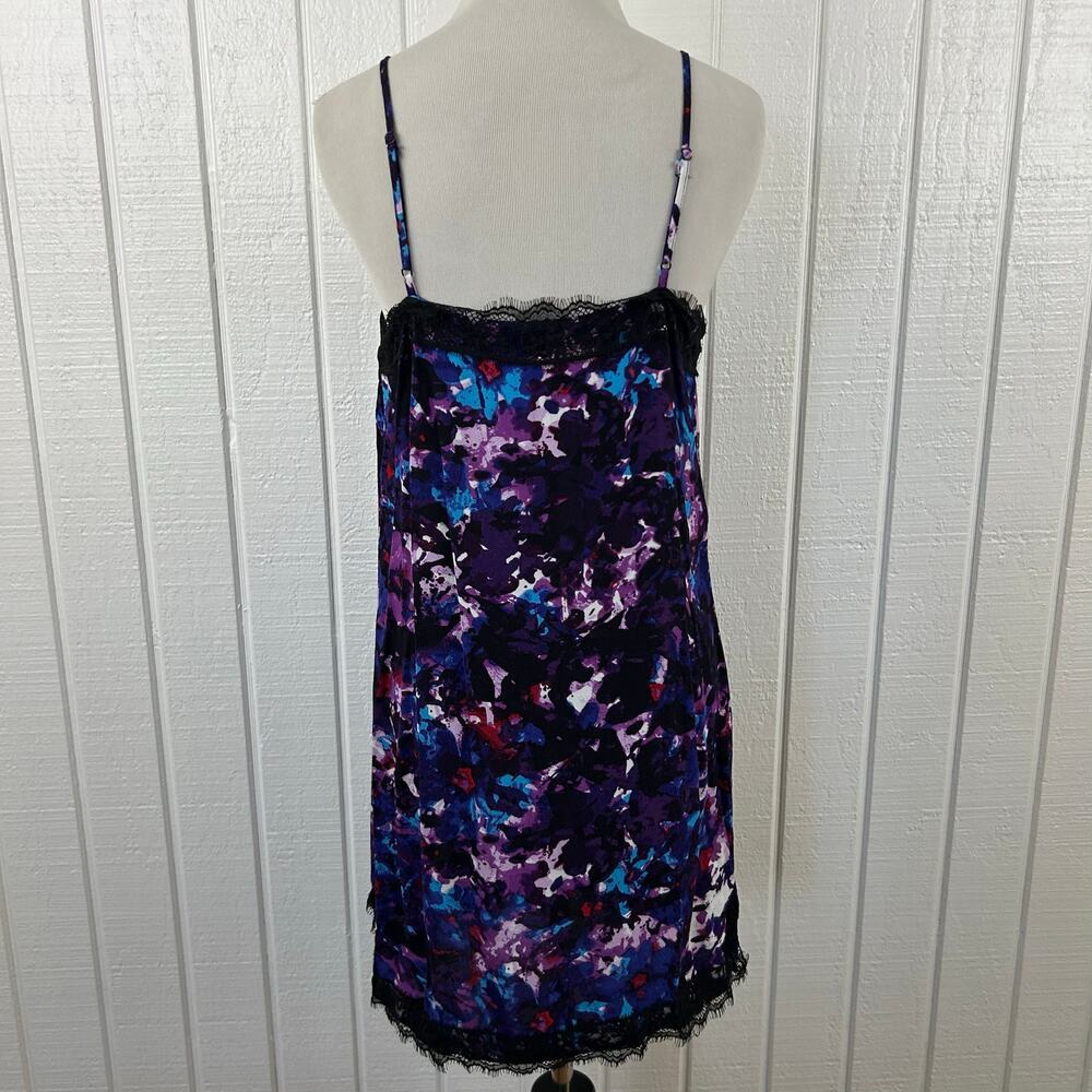 Express Lace Slip Dress Women Medium Purple Floral Satin Mini Party Y2k Cocktail - Picture 6 of 9
